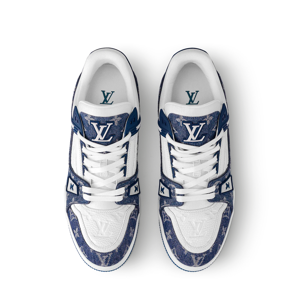 LOUIS VUITTON LV TRAINER WHITE BLUE FULLY BOXED